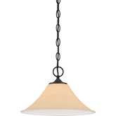 Treme 13"W 1 Light Pendant in Espresso Metal & Champagne Glass