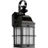 Outdoor Essentials 15"H 1 Light Outdoor Wall Sconce in Black & White Poly