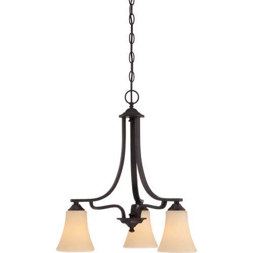 Treme 20"W 3 Light Chandelier in Espresso Metal & Champagne Glass