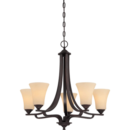 Treme 5 Light Chandelier in Espresso Metal & Champagne Glass