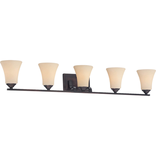 Treme 41"W 5 Light Vanity Light in Espresso Metal & Champagne Glass