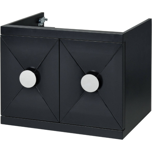 Aras 23.60" Bathroom Vanity Base Only in Black Wood