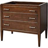 Manhattan 36" Bathroom Vanity Base Only in Walnut Wood