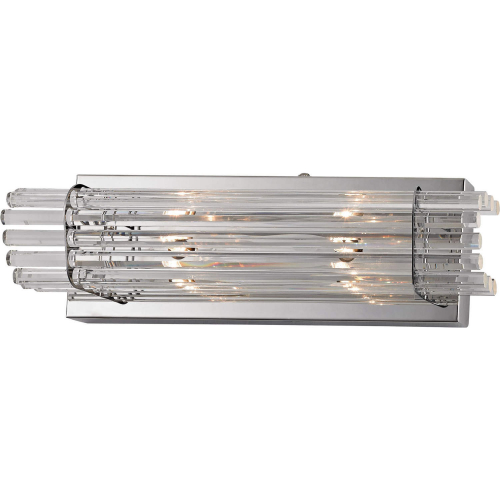 Quebec 16"W 2 Light Vanity Light in Chrome & Crystal