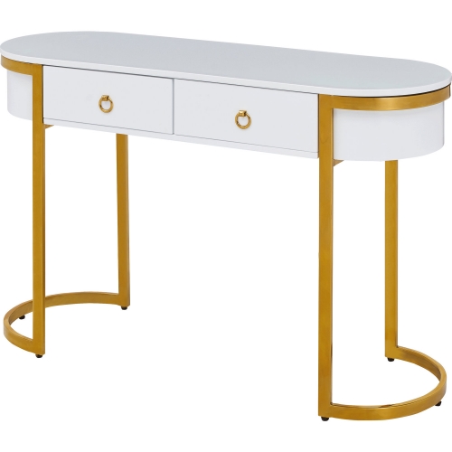 131 Buffet in High Gloss White & Gold Stainless Steel