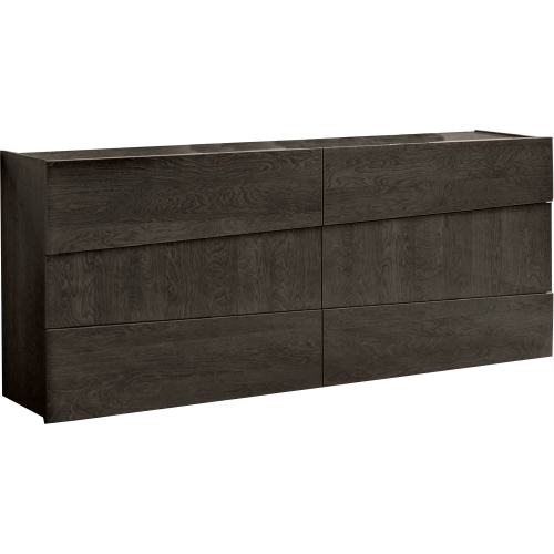 Tekno Double Dresser in High Gloss Walnut Look Finish