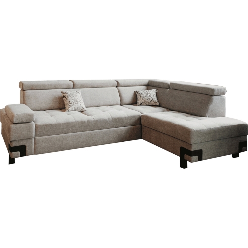 Garda Sectional Sofa w/ Right Chaise, Sleeper & Storage