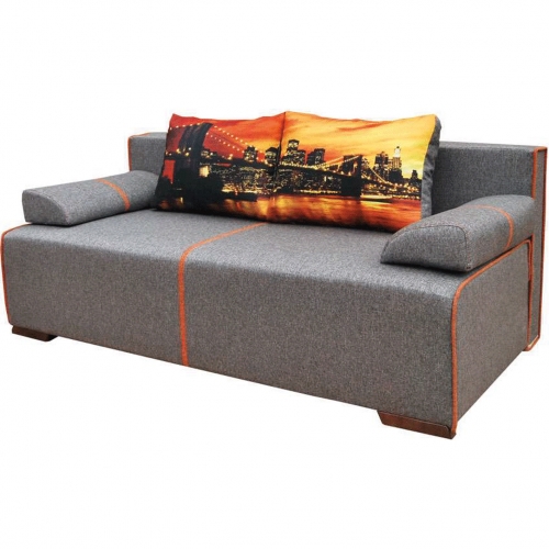 Avenue Sofa Bed in Grey & Red Fabric