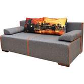 Avenue Sofa Bed in Grey & Red Fabric