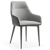 1254 Dining Chair in Grey Eco Leather & Fabric (Set of 4)