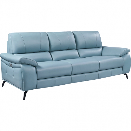 2934 Power Reclining Sofa in Juliet Blue Top Grain Leather