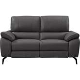 2934 Power Reclining Loveseat in Dark Grey Top Grain Leather