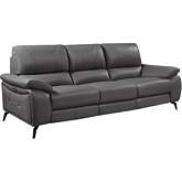 2934 Power Reclining Sofa in Dark Grey Top Grain Leather