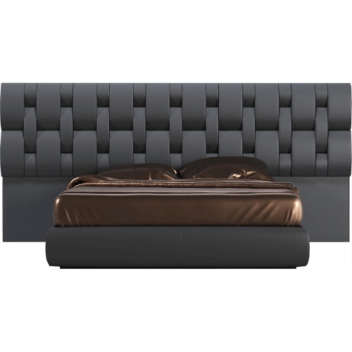 Emporio King Bed in Black Eco Leather