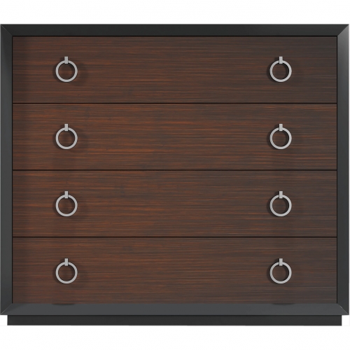 Emporio Single Dresser in Matte Black & High Gloss Wood Veneer