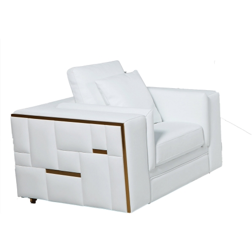 1005 Accent Arm Chair in White Top Grain Leather