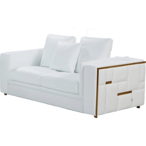 1005 Loveseat in White Top Grain Leather