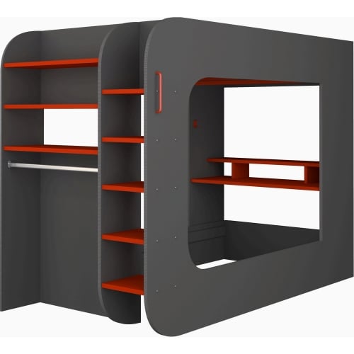 Gamer Full Bed Frame in Black & Red Finish