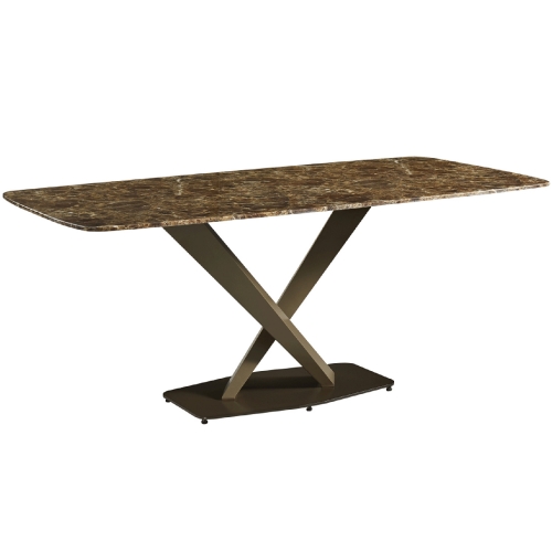 311 71" Dining Table in Golden Marble & Metal