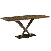 311 71" Dining Table in Golden Marble & Metal