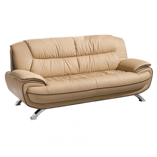 405 Sofa in Brown Leather on Metal Legs