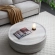 6155 Round Coffee Table in Sand Light Beige Marble Look Fiberglass