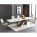 9087 83" Ext Dining Table in Champagne Bronze Ceramic & Champagne Metal
