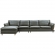 9180 Sectional Sofa with Left Facing Chaise in Grey Green Top Grain leather