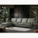 9180 Sectional Sofa with Left Facing Chaise in Grey Green Top Grain leather