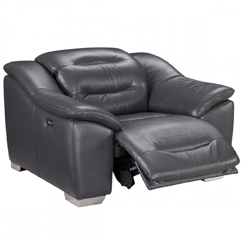 973 Arm Chair Recliner in Dark Grey Charcoal Top Grain Leather