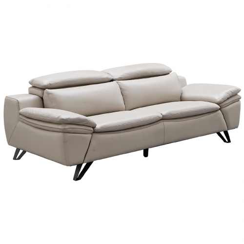 973 Sofa in Light Grey Top Grain Leather