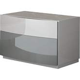 Ronda Nightstand in High Gloss White & Grey Finish