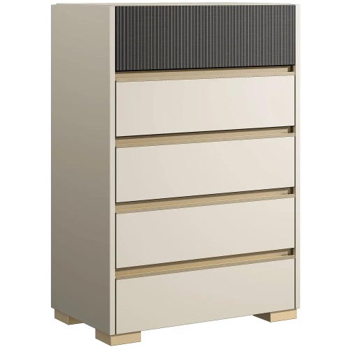 Alfa Chest in Gloss Light Beige, Gray & Champagne