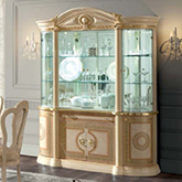 Aida 4 Door China Cabinet w/ 2 Led Lights in Ivory