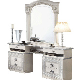 Aida Vanity Dresser in High Gloss White & Silver (Mirror Sold Separate)
