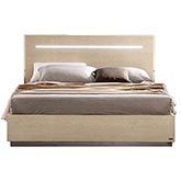 Ambra King Bed in Birch & Black Nickel