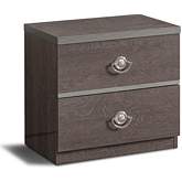 Nabucco Nightstand in High Gloss Silver Birch Finish