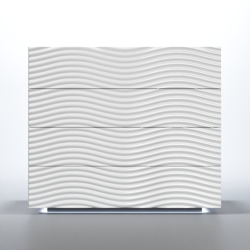 Wave Single Dresser in High Gloss White Finish