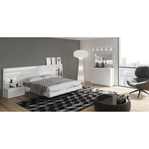 Sara King Bed in High Gloss White