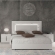 Carrara King Bed with LED Headboard in High Gloss White, Grey & Silver