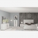 Carrara King Bed with LED Headboard in High Gloss White, Grey & Silver