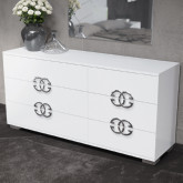 Dafne Double Dresser in High Gloss White