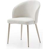 2107 Dining Chair in White Wool & Gold Champagne Legs (Set of 2)