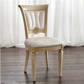 Aida Dining Side Chair in Beige Fabric & Wood