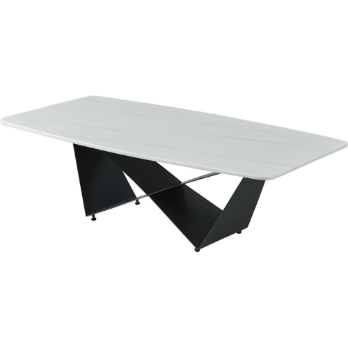 102 Coffee Table in Marble Look & Dark Grey Steel