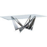 2061 Dining Table in Glass on Stainless Steel