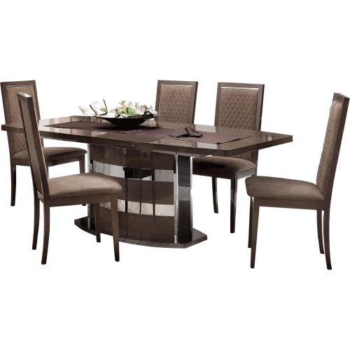 Platinum 79" Extension Dining Table in Gloss Wood & Chrome