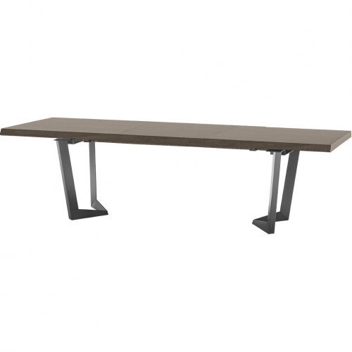 Elite 79" Extension Dining Table in Gloss Silver Birch Wood Veneer & Metal