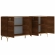 Eva 4 Door Buffet in Walnut Brown Finish & Gold