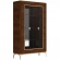 Eva 2 Door China Cabinet w/ Light in Walnut Brown Finish & Gold